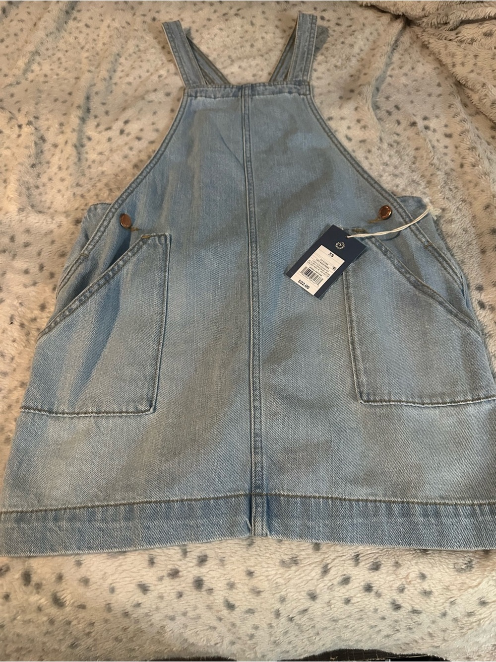 NWT Universal Thread Light Blue Denim Pinafore Overalls